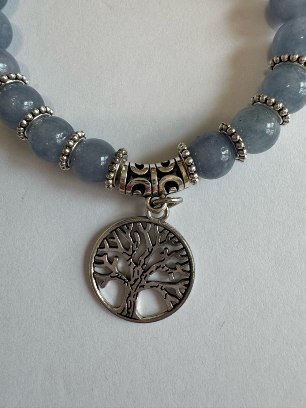 Jardme Handmade Tree of Life Stretch Bracelet Set Blue White Boho Gift Box - Picture 12 of 17
